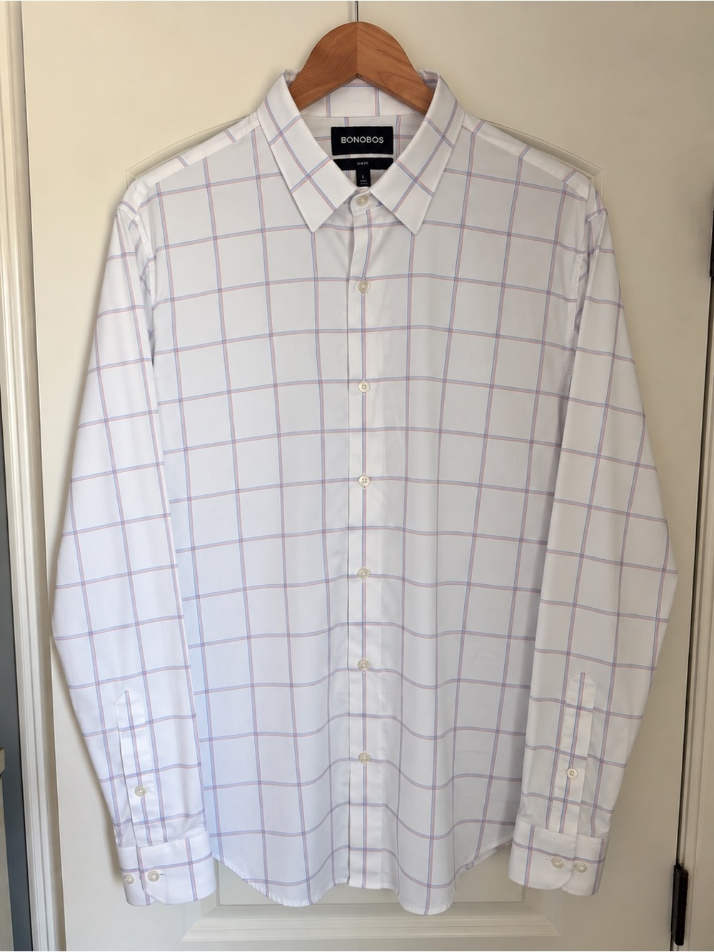 Bonobos White Dress Shirt with Windowpane Check